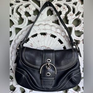 Vintage Coach Black Leather Soho Shoulder Bag
Silver Buckle Y2K 90's Aesthetic